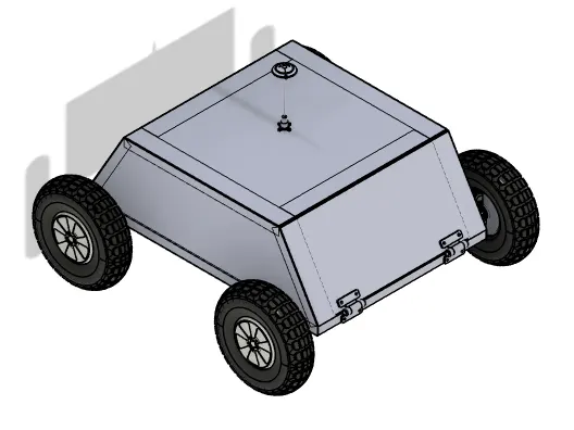 3D CAD design of the galvanized steel prototype cart — specialized model
